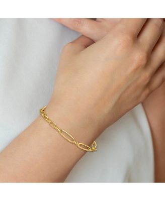 Solid 18k Yellow Gold Italian 8 Inch 5.9mm Sizes Paperclip Links Bracelet