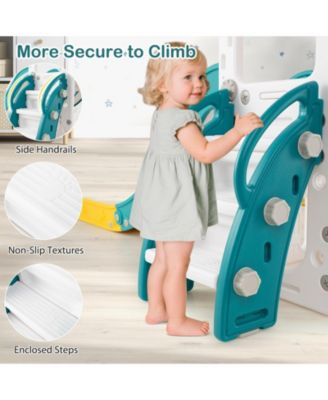 10-in-1 Toddler Slide and Swing Set with 2 Slides and Tunnel