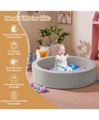42.5-Inch Round Foam Ball Pit for Toddlers with Sponge Filling, Washable Cover