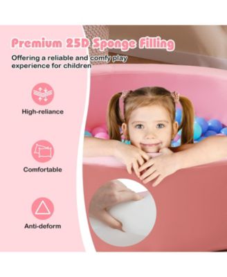 42.5-Inch Round Foam Ball Pit for Toddlers with Sponge Filling, Washable Cover