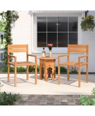 Teak Wood Outdoor Dining Armchair for Patio or Garden