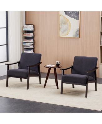 Mid-Century Modern Chair with Solid Wood Frame