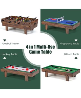 4-in-1 Combo Game Table Set with Billiards