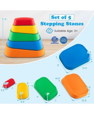 5-Piece Non-Slip Toddler River Stone Stepping Stone Set for Balance & Coordination