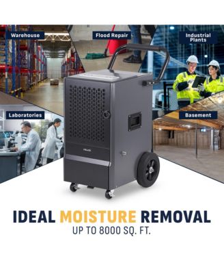 160 Pints Commercial Dehumidifier with Pump, Drain Hose, Cover up to 8000 sq. ft. for basement