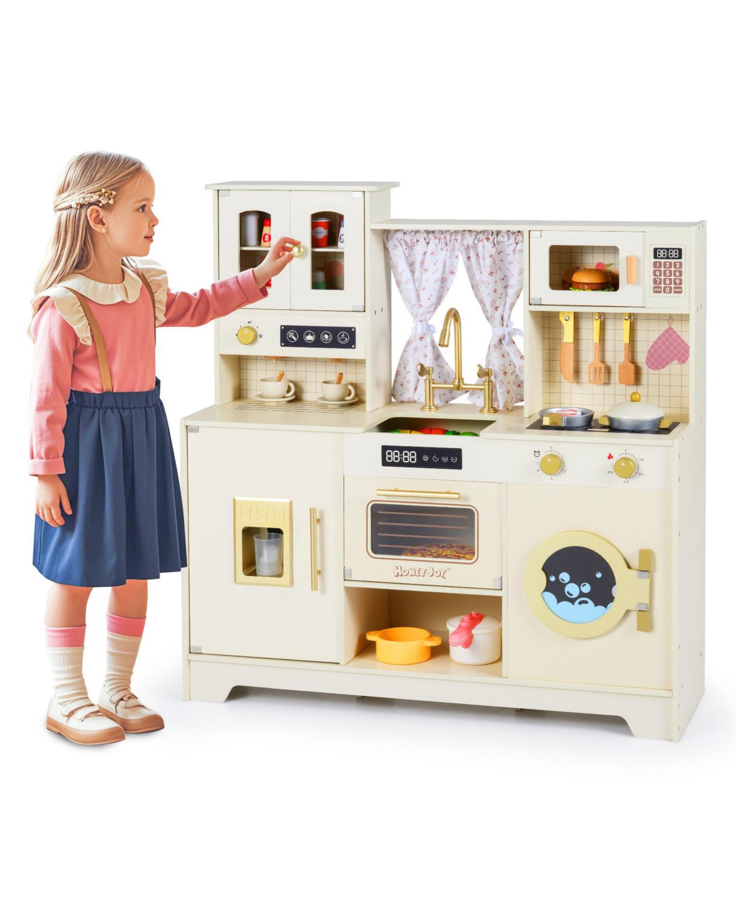 Детские игрушки Mecale Wooden Kitchen Playset, 14-Piece Set, Ages 3+, цвет: Коричневый — фото 7