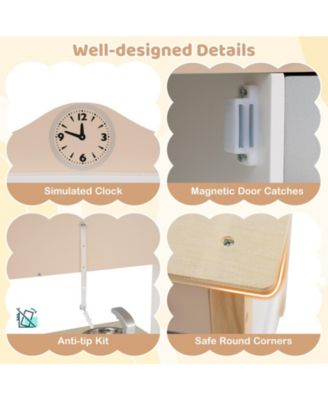 Wooden Play Kitchen Cooking Toy Playset for Kids, Imaginative Pretend Play