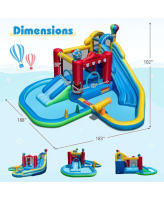 Inflatable Water Park with Splash Pool & Water Cannon, No Blower Included
