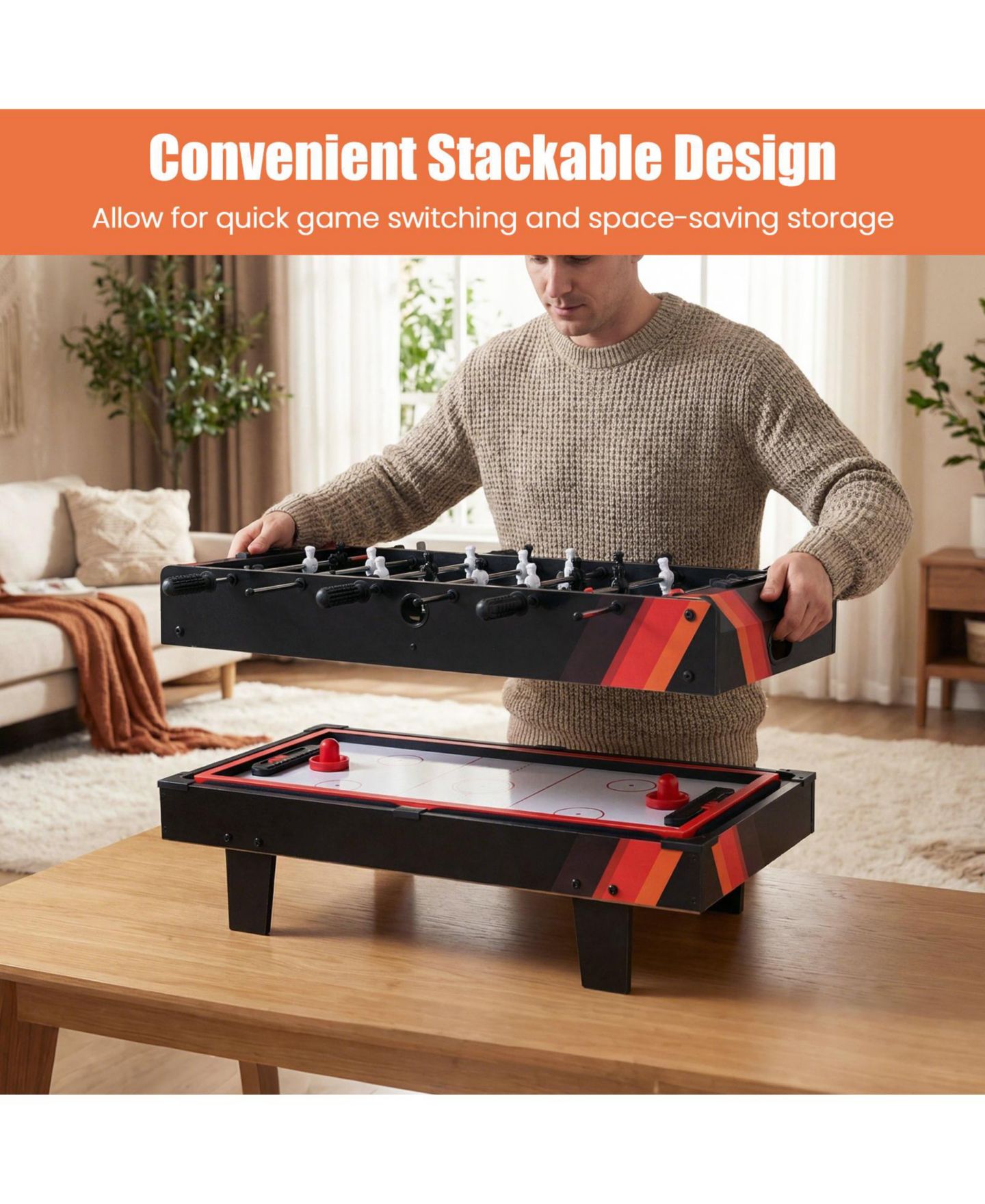 Детские игрушки Mecale 4-in-1 Multi-Game Table Set, Ages 8+, цвет: Чёрный — фото 5