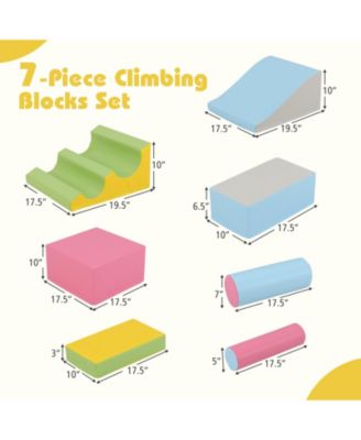 7-Piece Foam Climbing Blocks Soft Play Set for Toddlers and Crawling Babies