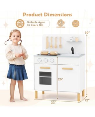 Kids Kitchen Playset with Cooking Accessories and Storage, Fun Pretend Play Toy