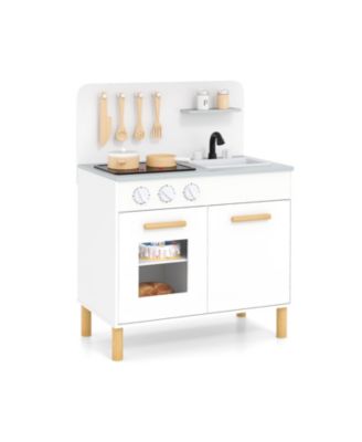 Kids Kitchen Playset with Cooking Accessories and Storage, Fun Pretend Play Toy