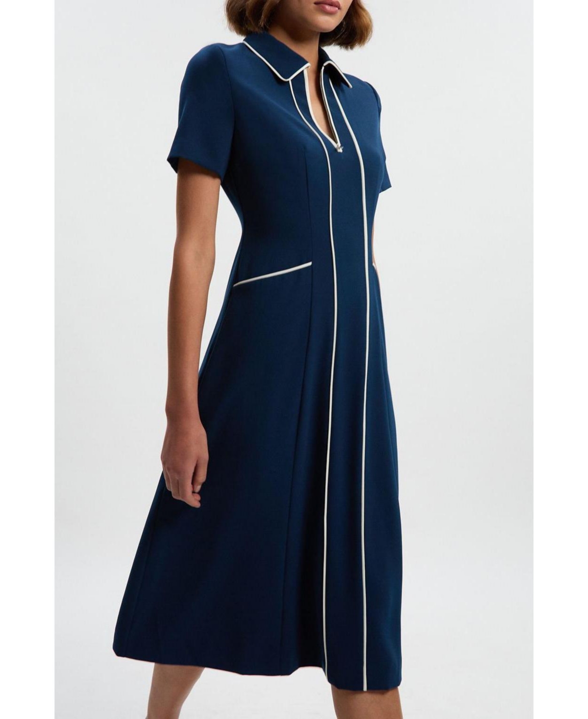 Karen Millen Women's Tailored Zip-Collar Midi Dress