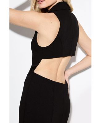 Women's Premium Open Back Waistcoat Midi Dress