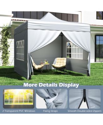 10x10 ft Pop-Up Canopy Tent with 4 Removable Sidewalls & Wheeled Bag