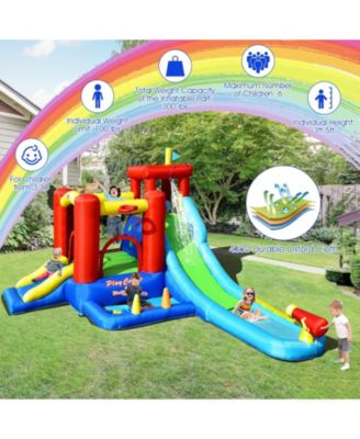 9-in-1 Inflatable Kids Water Slide Bounce House, No Blower Included