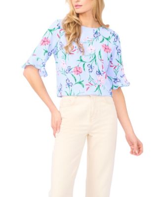 Women's Crew Neck Printed Blouse