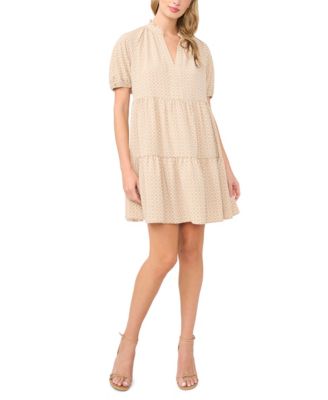 Women's Short-Sleeve V-Neck Babydoll Dress