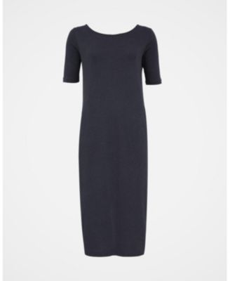 Women's Linen Cotton Blend Button Back Dress