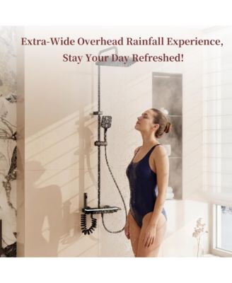 3-Spray Shower Faucet 2.5 GPM with Digital Display, LED Ambient Light, and 3-Mode Hand Shower.