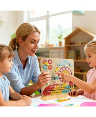 Montessori Wooden Learning Clock Toy for Toddlers, Seasons Theme