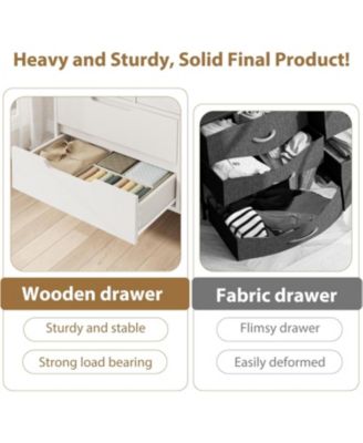 55" Wide Wooden Freestanding 7-Drawer Dresser with Storage for Bedroom, Living Room & Entryway