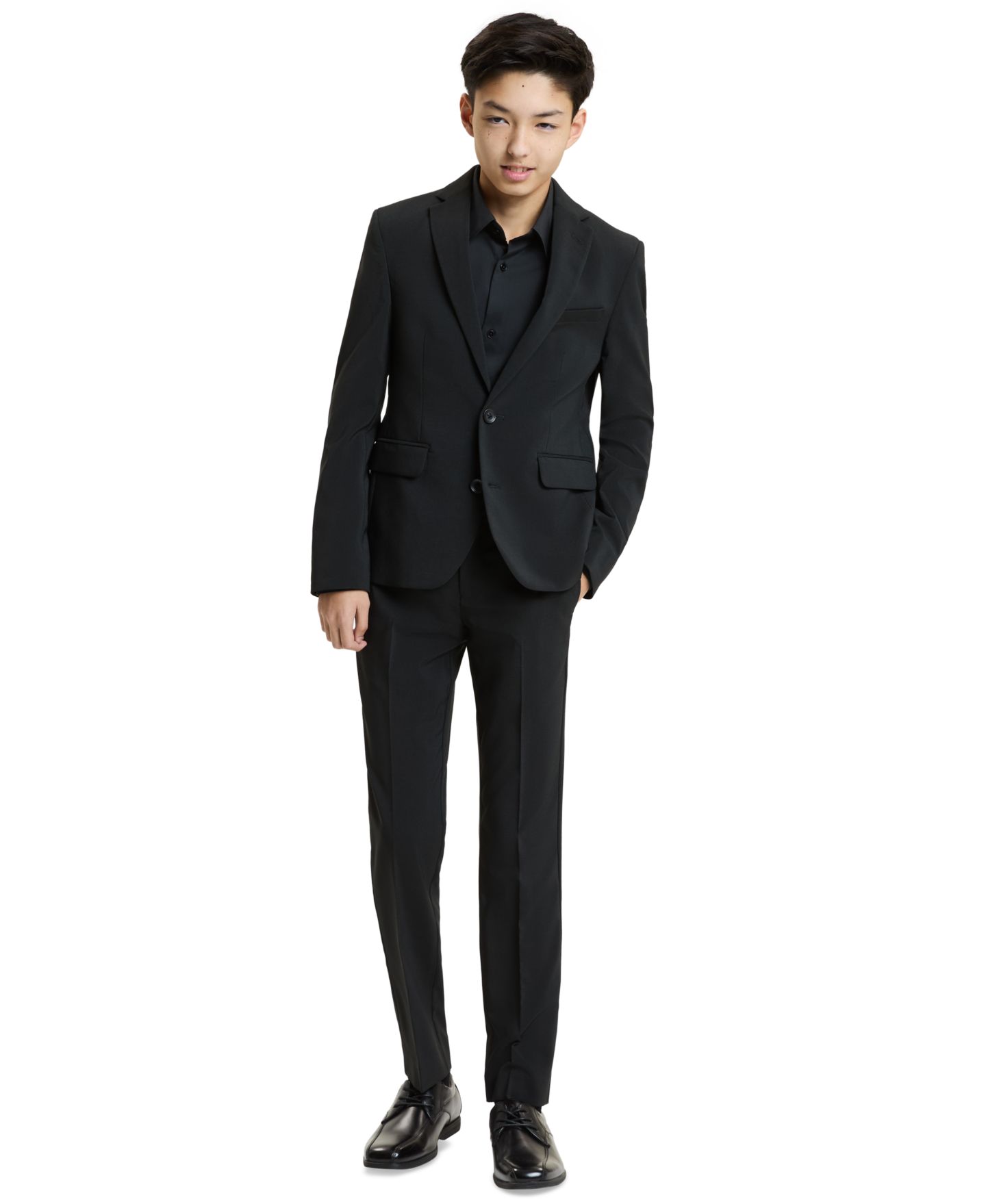 Комплект Kenneth Cole Reaction Slim-Fit Stretch Jacket and Pants, 2-Piece Set для мальчиков, цвет: Чёрный — фото 1
