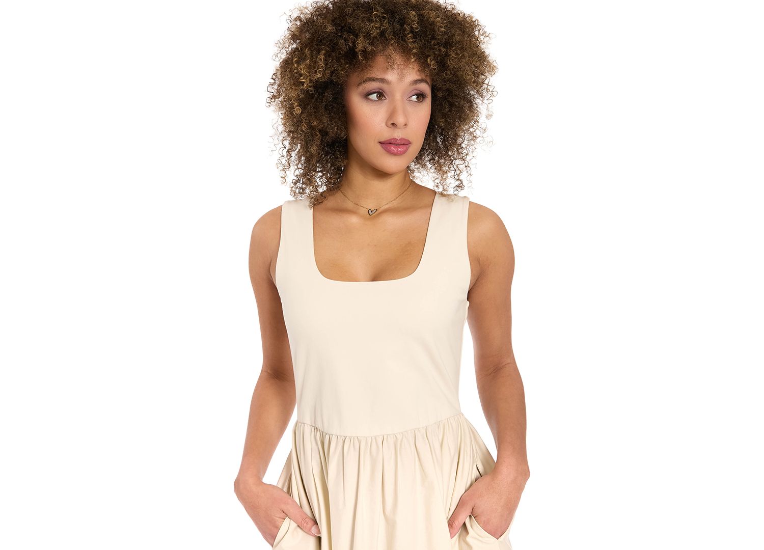 Women's Square Neck Midi Dress