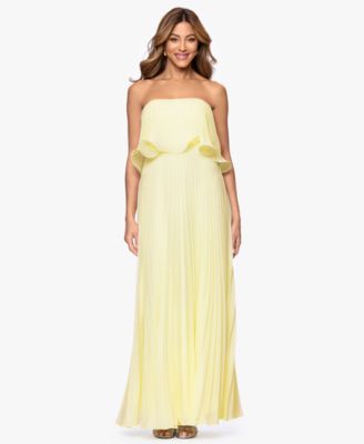 Women's Pleated Strapless Gown