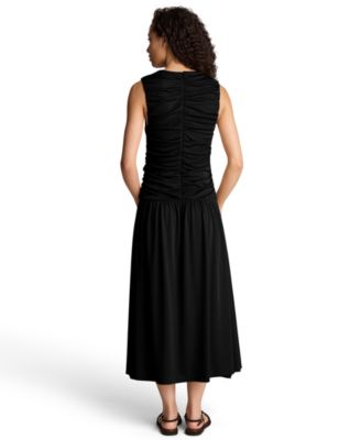 Women's Ruched A-Line Midi Dress