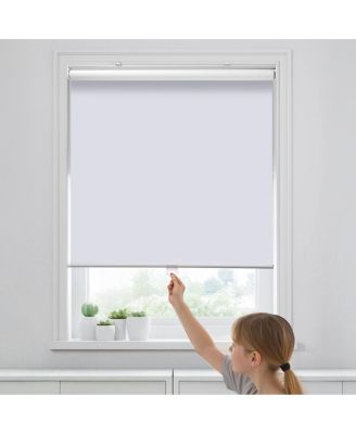 Cordless Blackout Roller Shades, 34 x 72 in, Thermal Insulated Pull-Down Window Blinds