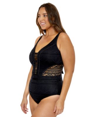 Plus Size Color Play Tummy-Control One-Piece Swimsuit