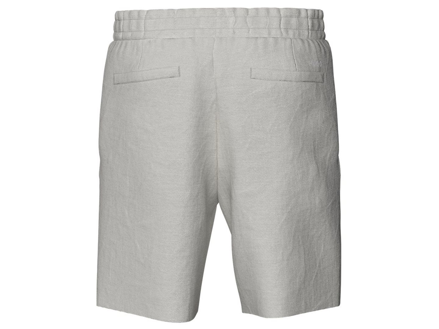 Мужские шорты Hugo Boss Regular-Fit Linen Drawstring, цвет: Серый — фото 2