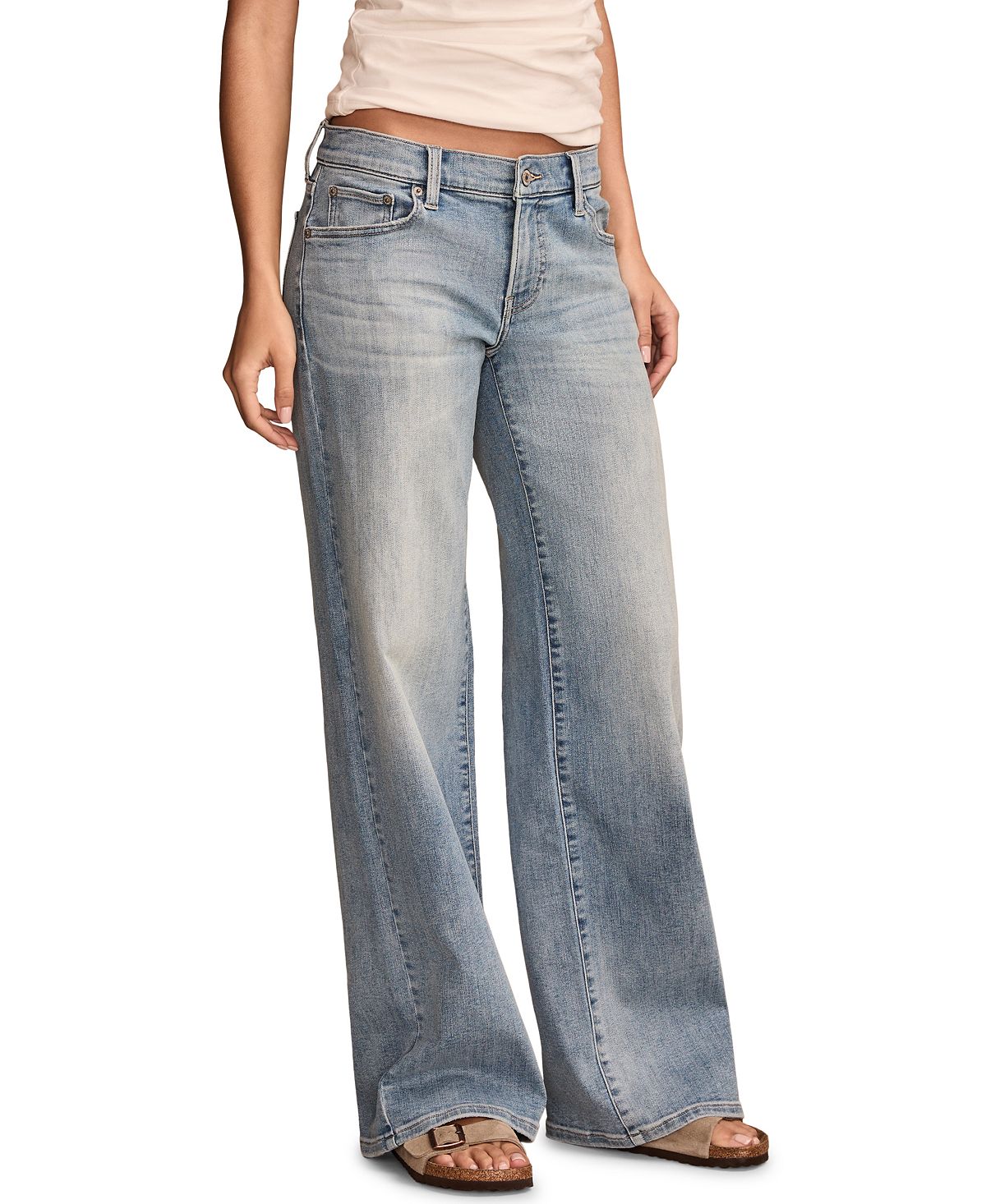 Lucky Brand Women's Mid-Rise Sweet Wide-Leg Jeans view 3 — MAYCSS fashion products