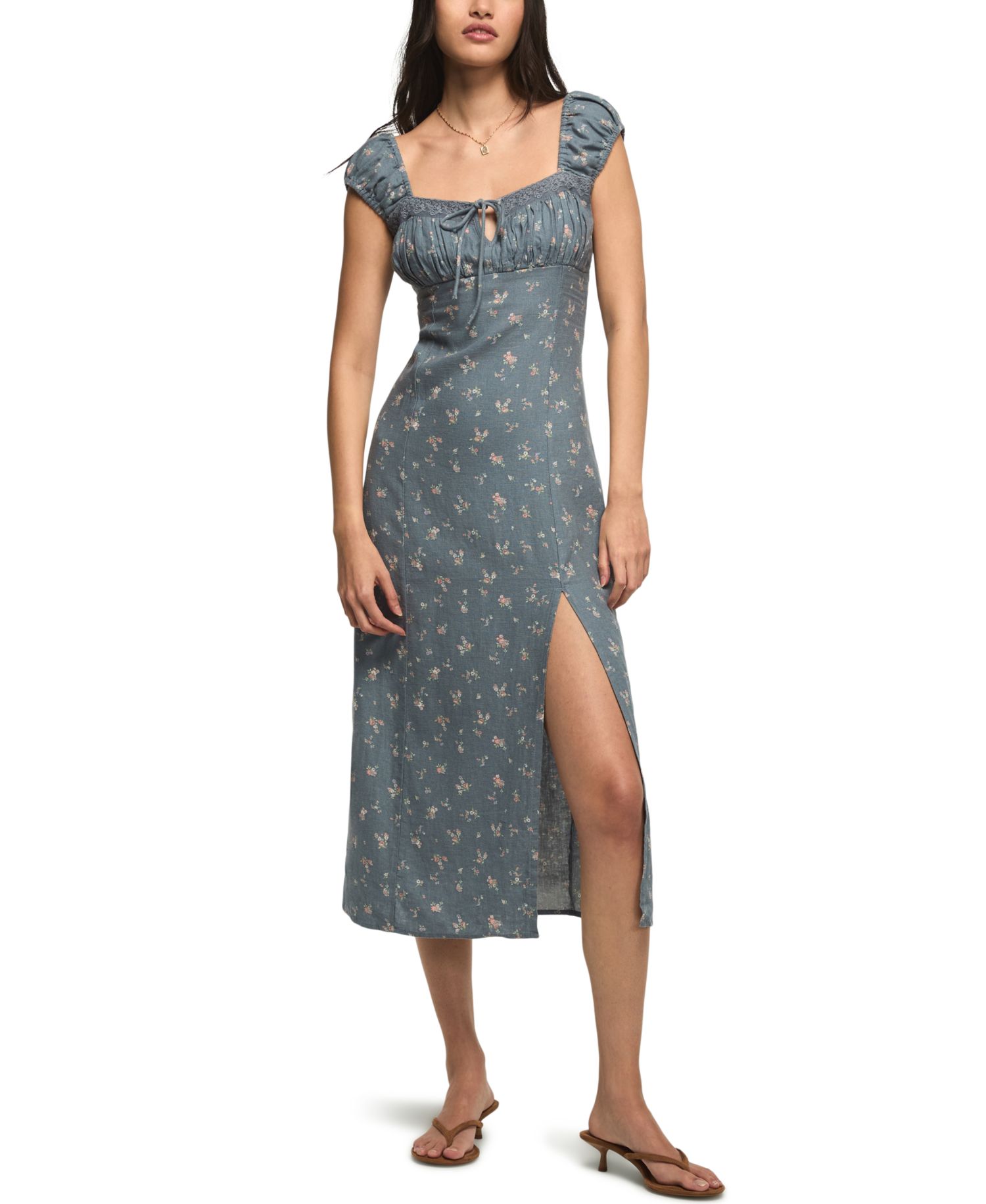 Women's Sweetheart Cap-Sleeve Midi Slip Dress