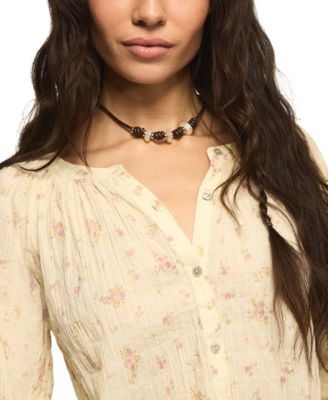 Women's Scoop Neck Button Top