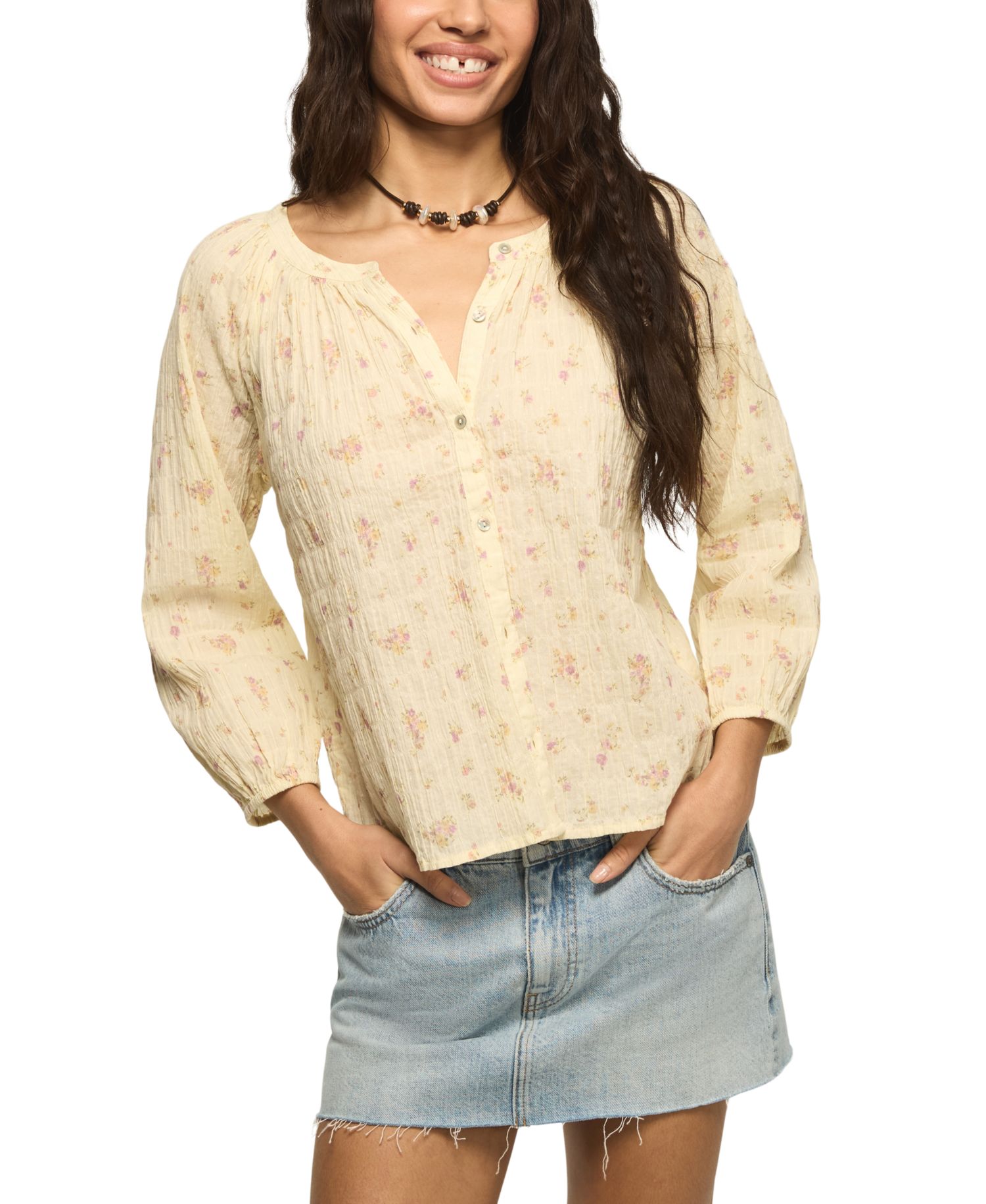 Women's Scoop Neck Button Top