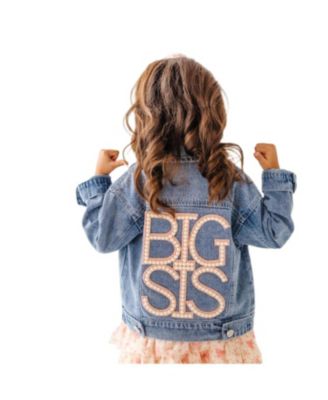 Toddler Girls Big Sis Pearl Patch Denim Jacket