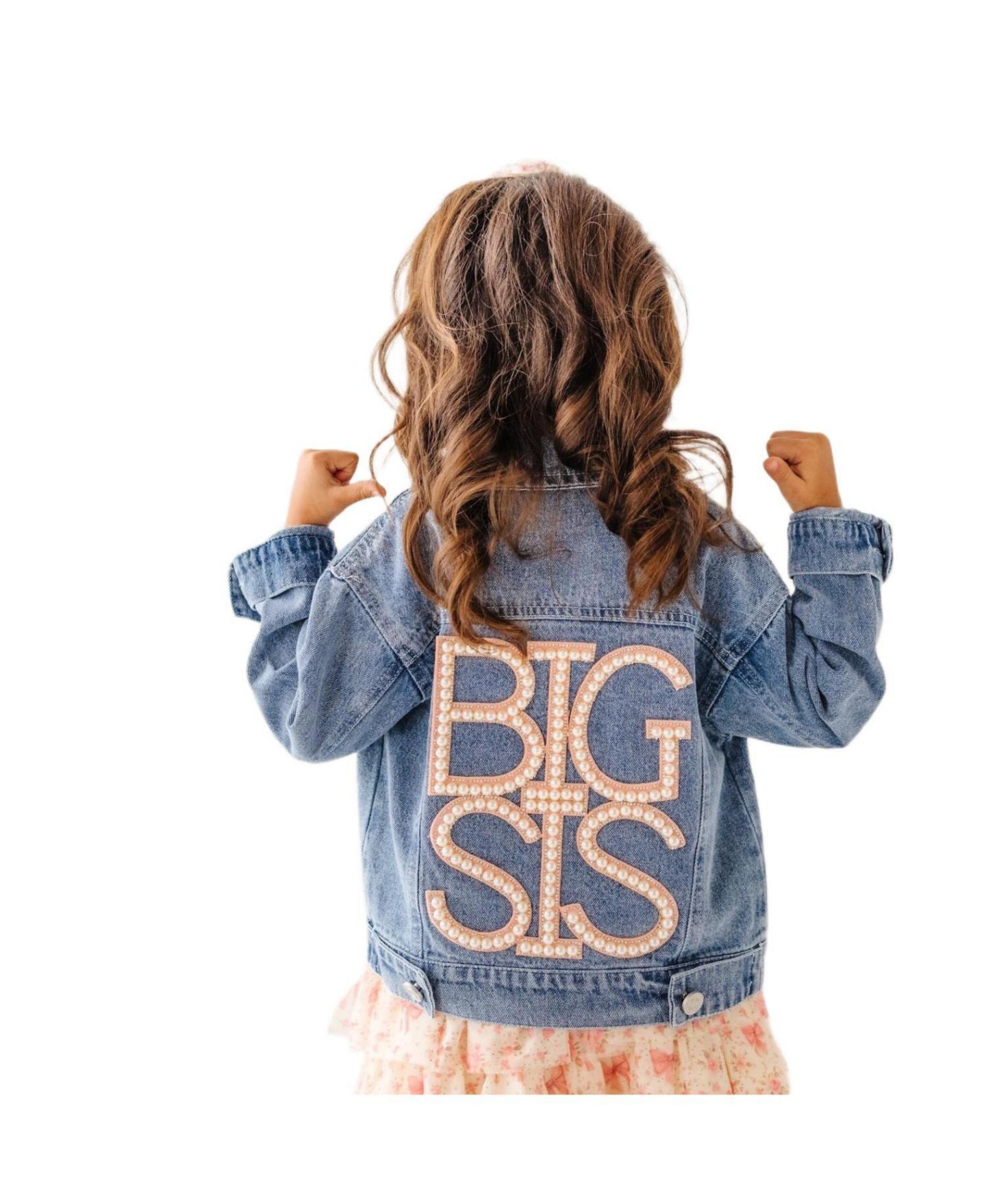 Куртка Sweet Wink Big Sis Pearl Patch Denim для девочек-малышей, цвет: Джинсовый синий — фото 3