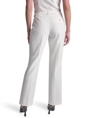 Petite Pinstripe Modern Fit Flared Pants