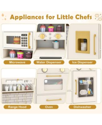Pretend Toy Kitchen Set with Stove & Water Dispenser for Role-Playing Fun