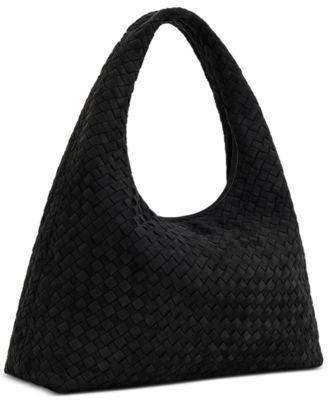 Laura Faux Suede Woven Shoulder Bag