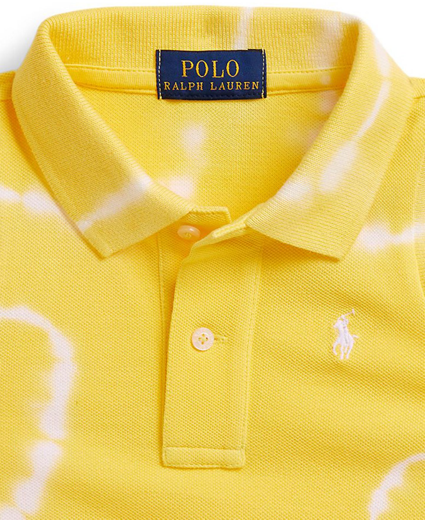 Поло Polo Ralph Lauren Tie-Dye Mesh Boxy Polo Shirt для девочек, цвет: Жёлтый — фото 3