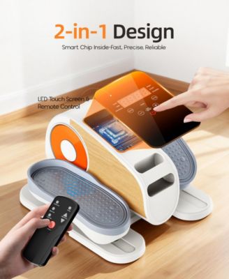 Under Desk Elliptical Machine Pedal Exerciser 12 Speeds with Remote & Resistance Bands