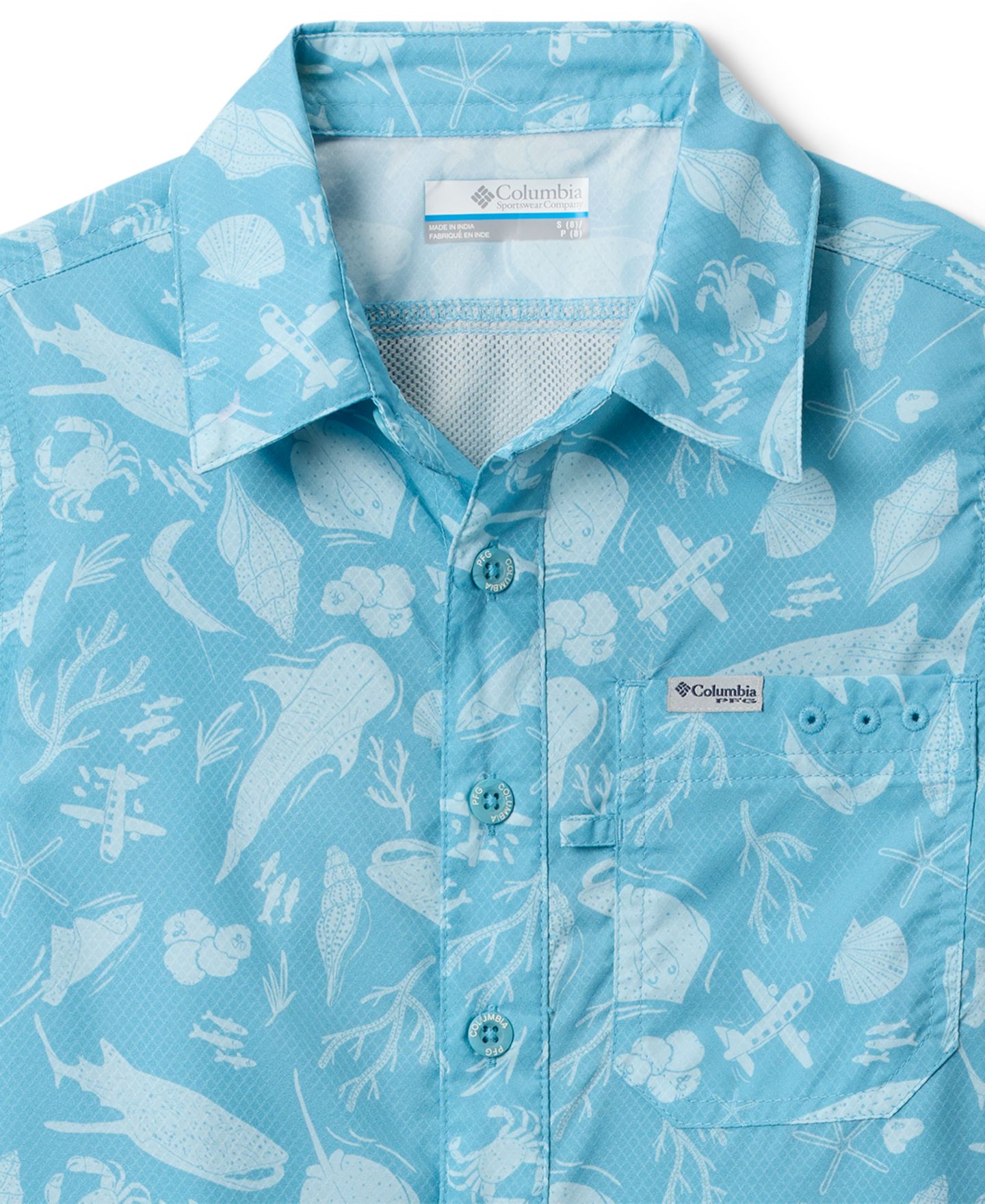 Рубашка Columbia Super Slack Tide™ Short-Sleeved Camp Shirt для мальчиков, цвет: Винтажный синий — фото 3