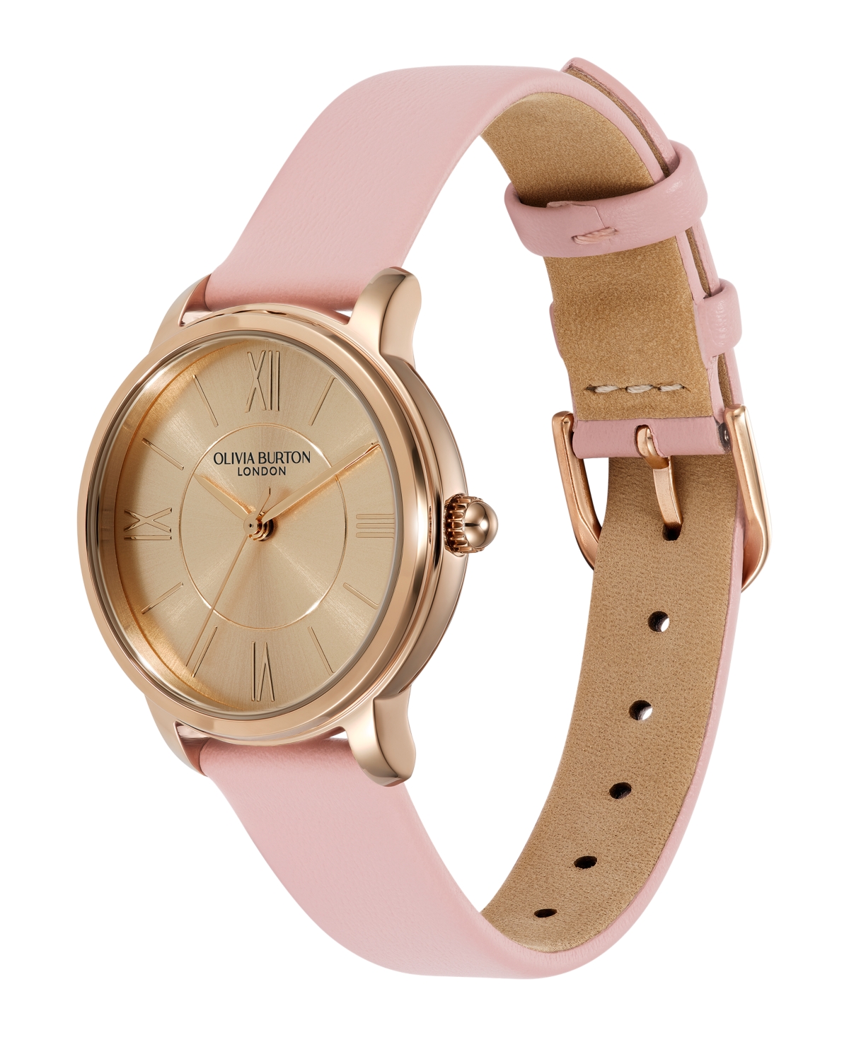 Olivia Burton Women's Westbourne Mellow Rose Leather Strap Watch, 30mm