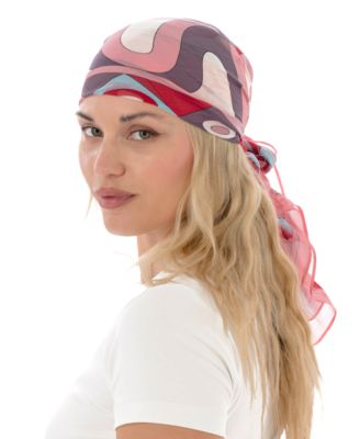 Satin Geo Print Square Scarf