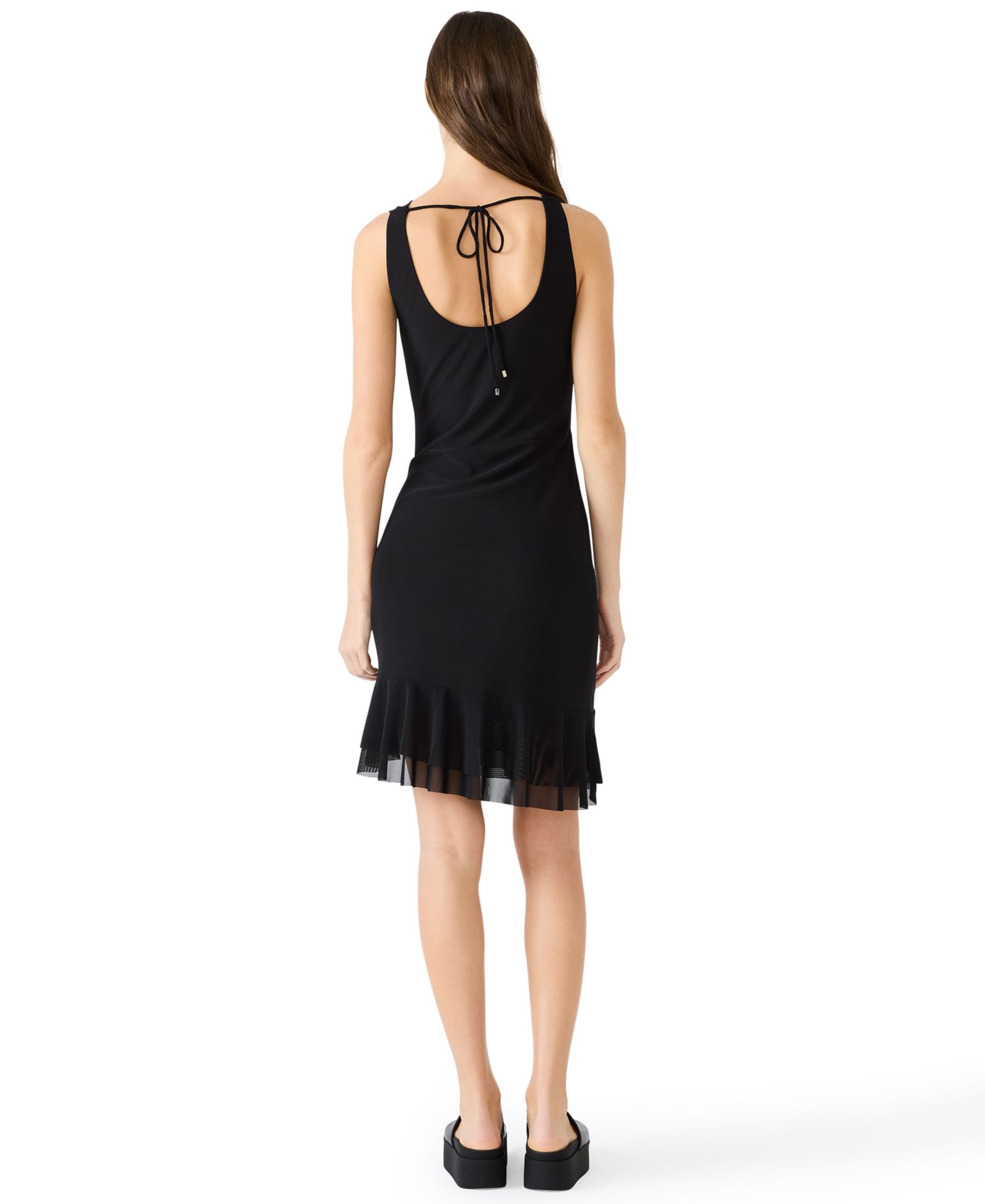 Cowl Neck High-Low Asymmetric Dress