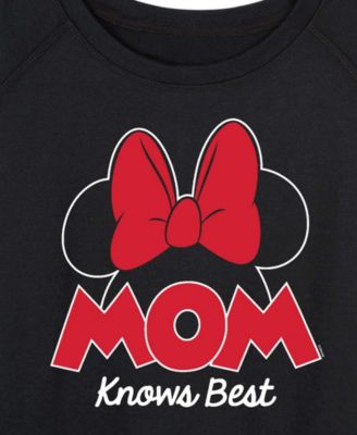 Plus Size Disney Mom Knows Best Minnie French Terry Long-Sleeve T-Shirt