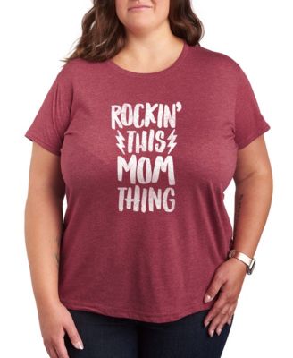 Plus Size Instant Message Rockin This Mom Thing Short-Sleeve Graphic T-Shirt